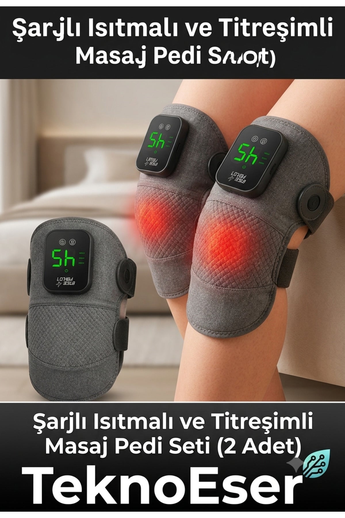 Diz Kompres Isıtmalı Diz Bandı Rahatlatıcı Termal Diz Destekli