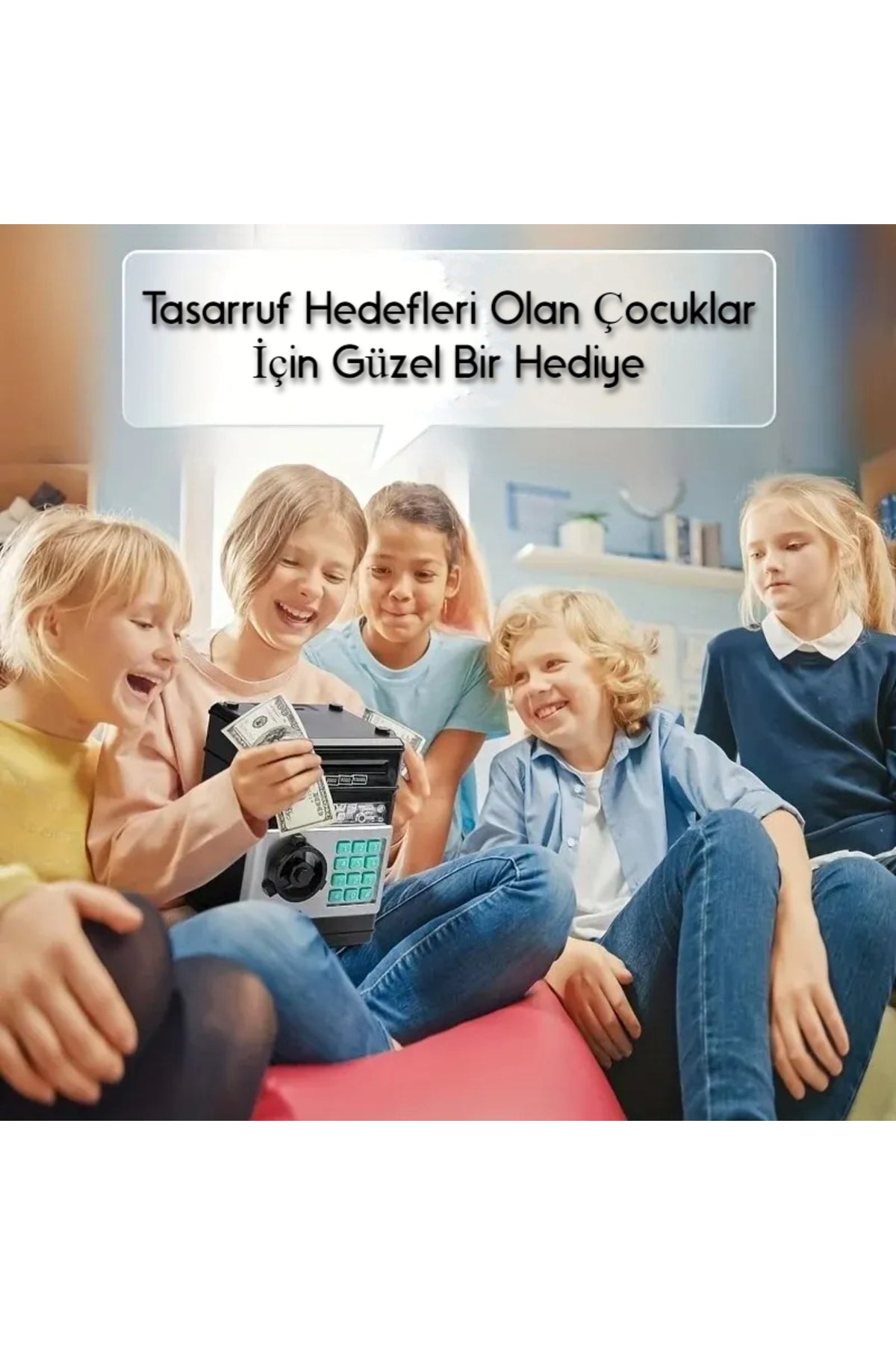 Elektronik Kumbara Şifre Çocuklar Için Kasa Para Dijital Paralar Nakit Tasarrufu Güvenlik
