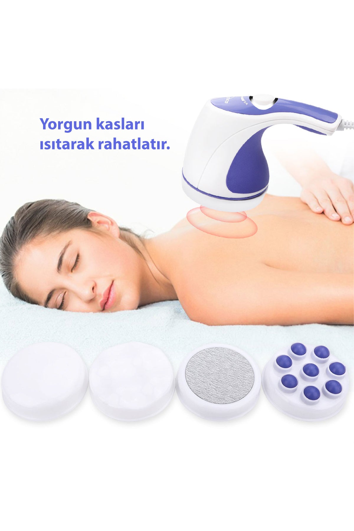 Elektrikli Masaj Aleti 4 Başlıklı – Vücut Masaj Cihazı, Kas Gevşetici ve Selülit Masaj Makinesi