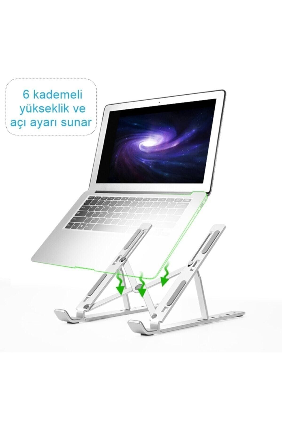 Katlanır Alüminyum Notebook Standı Ayarlı Laptop Metal Yükseltici Tutucu