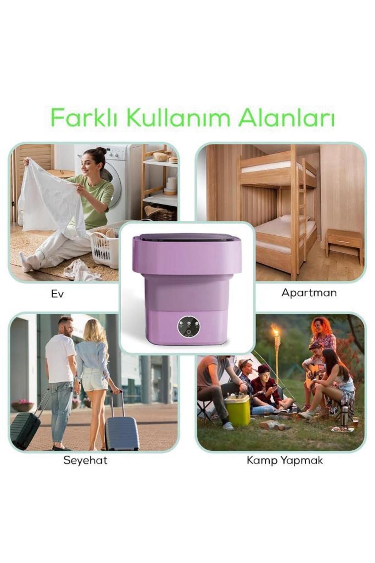 Katlanabilir Çamaşır Makinesi - Seyahat, Kamp ve Küçük Yaşam Alanları İçin İdeal