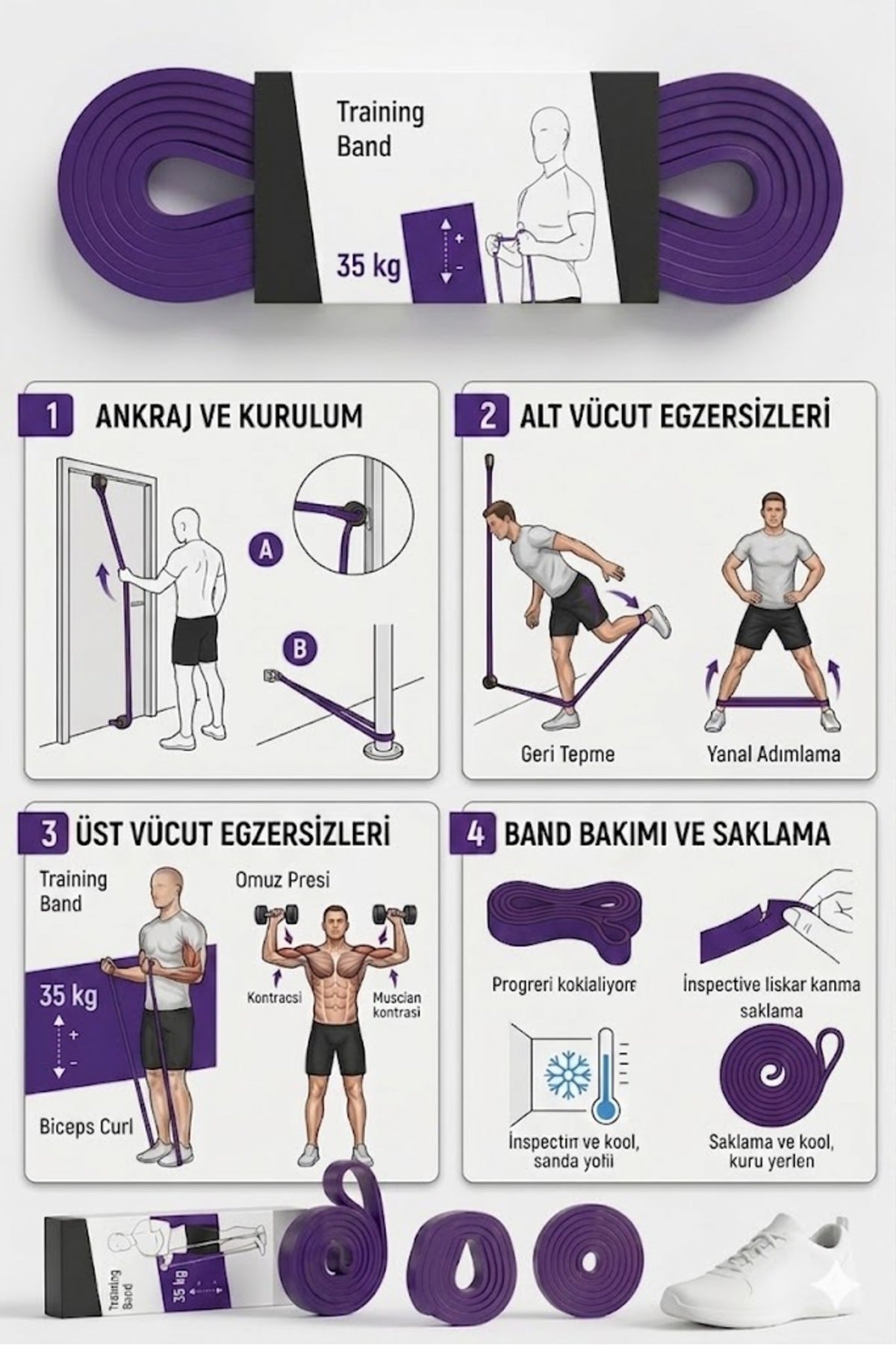 35 KG Pilates Direnc Bandi Agir Sert Egzersiz Spor Lastigi Fitness Bandi MorTeknoEser 35 KG Pilates Direnc Bandi Agir Sert Egzersiz Spor Lastigi Fitness Bandi Mor