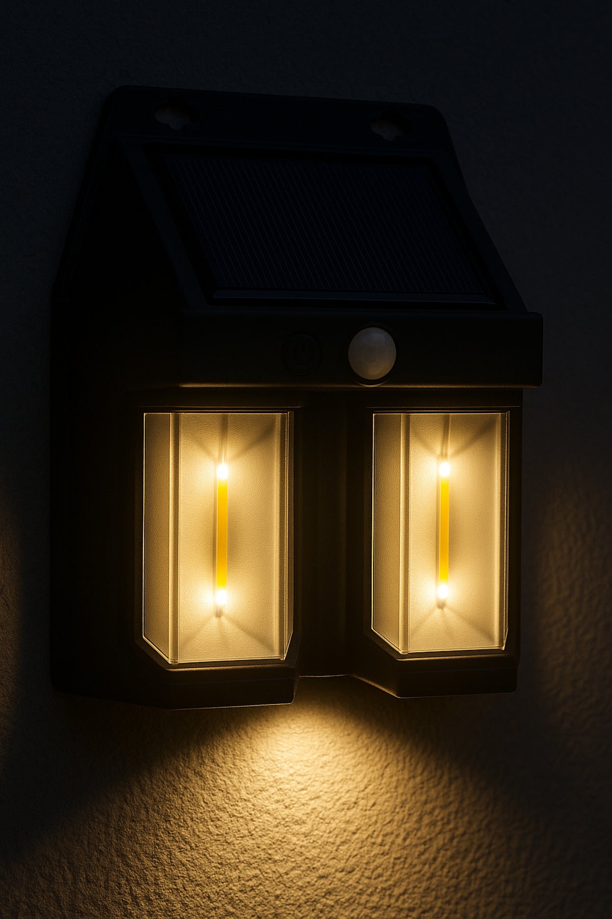 Güneş Enerjili Hareket Sensörlü Duvar Lambası | Çift COB LED Bahçe ve Garaj Işığı (Su Geçirmez)
