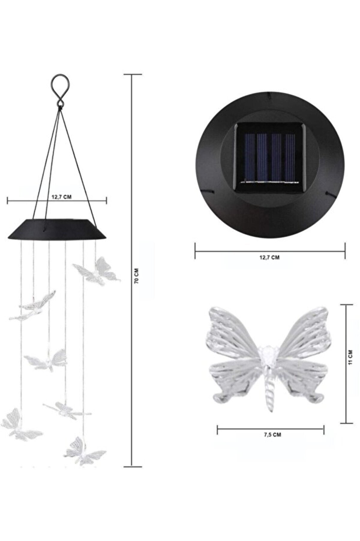 Solar Led Işıklı Kuşlu Bahçe Dekoru 6 Ledli,Renkli Işık