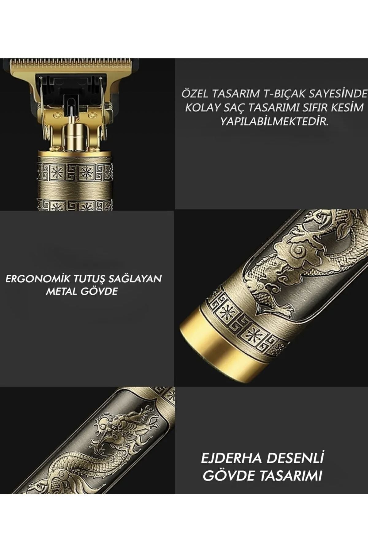 Profesyonel T-bıçak Saç Sakal Ense Ve Çizim Tıraş Makinesi