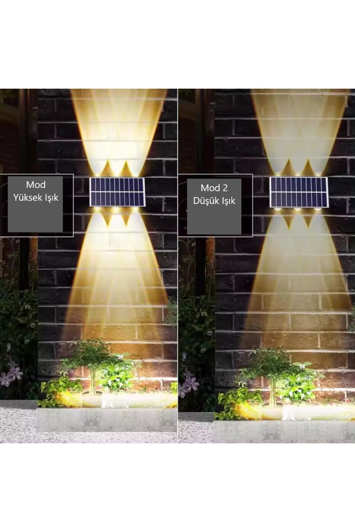Güneş Enerjili Led Aplik CT-8010 - Solar Enerjili Bahçe Aydınlatma
