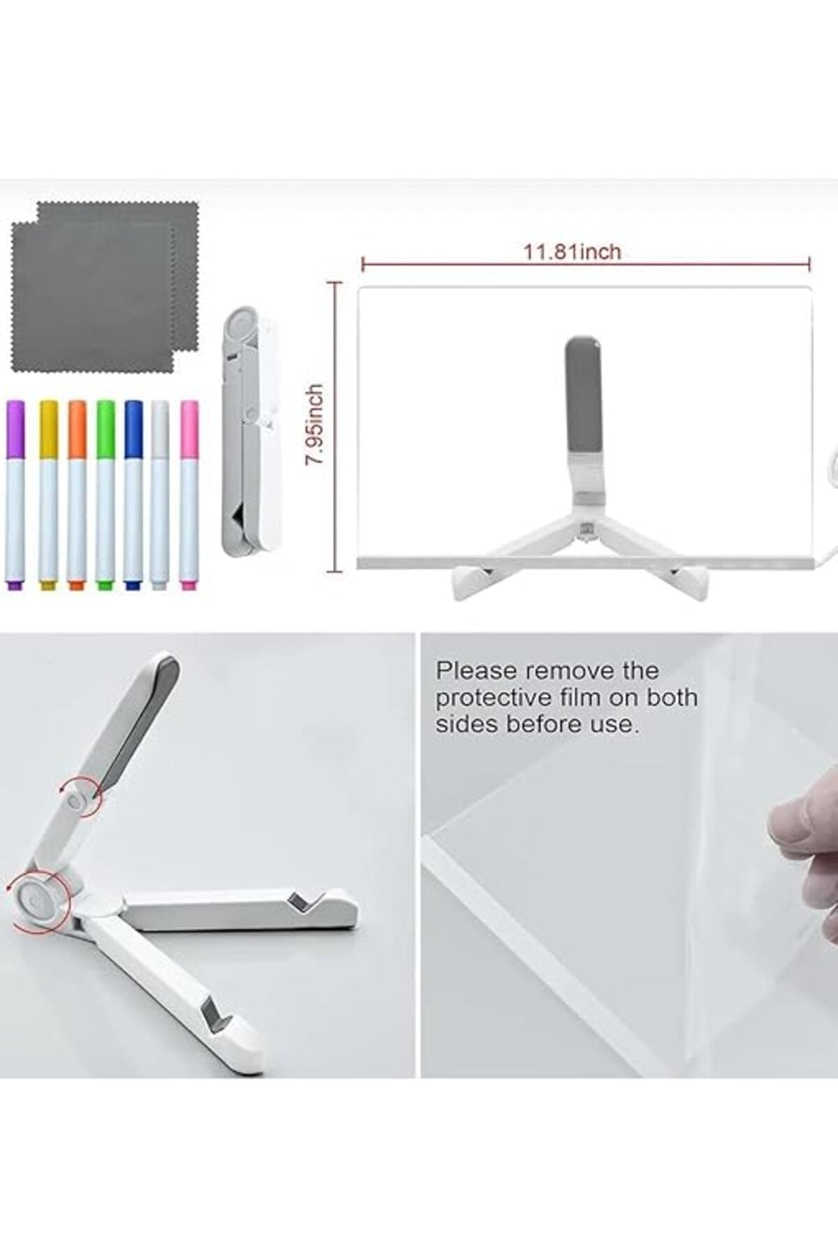 12 Inc Led Işıklı Çizim Tahtası Ayarlanabilir Stant Ve Kalemleri İle - Lisinya