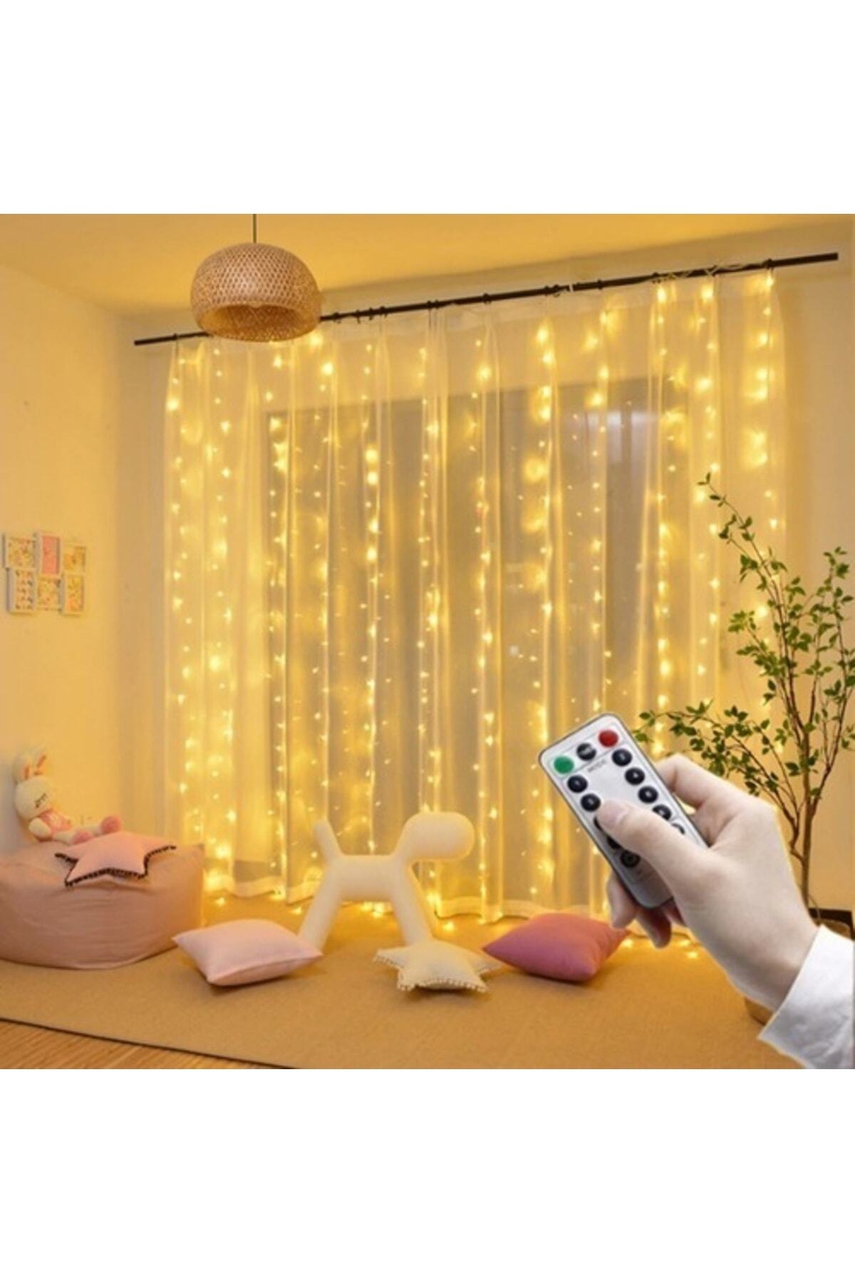Led Işıklı Peri Perde Konsept 3x2 Metre Kına Düğün Dekor uzaktan Kumandalı