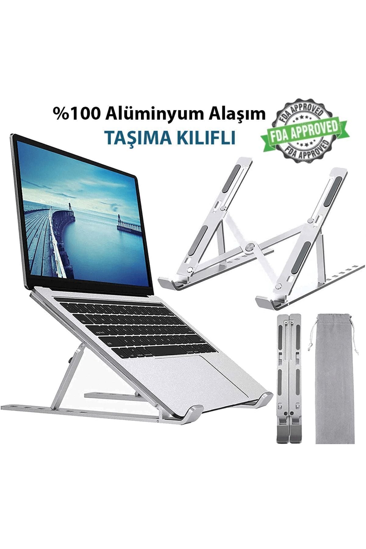 Aliminyum Ayarlı Laptop Macbook Notebook Güncel Yükseltici Tutucu