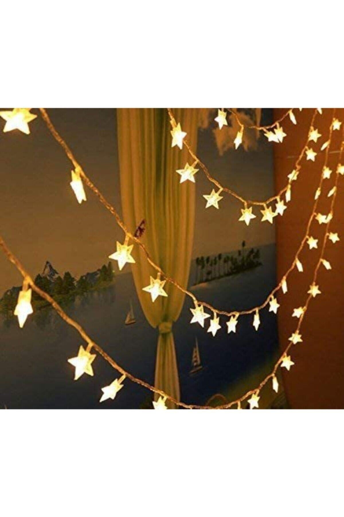 Dekoratif 5 Metre Fişli 20 Yıldızlı Yıldız Ip Led Işık - Star Led Yılbaşı Süsü