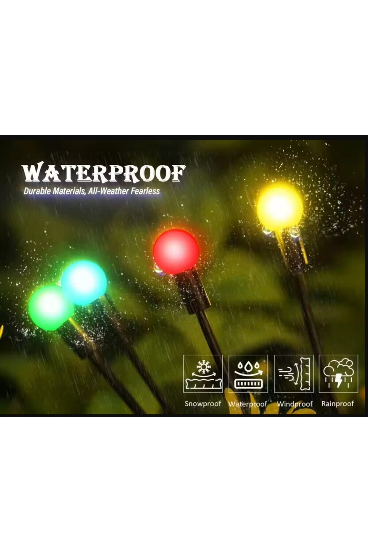 2 Adet Güneş Enerjili Rgb 8 Top Çok Renkli Ateş Böceği Led Bahçe Aydınlatma Solar Bahçe Süsü