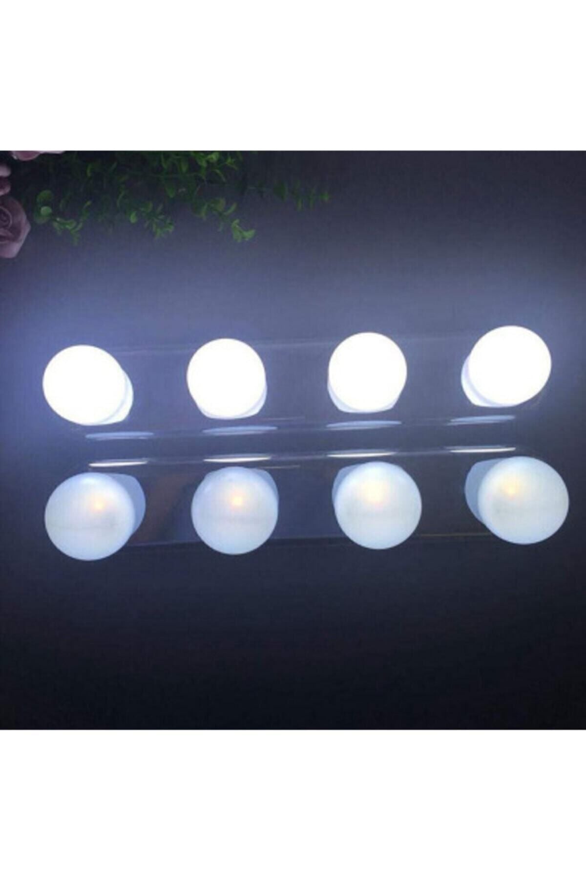 Led Ve 4 Ampul Makyaj Lambası Işıklı
