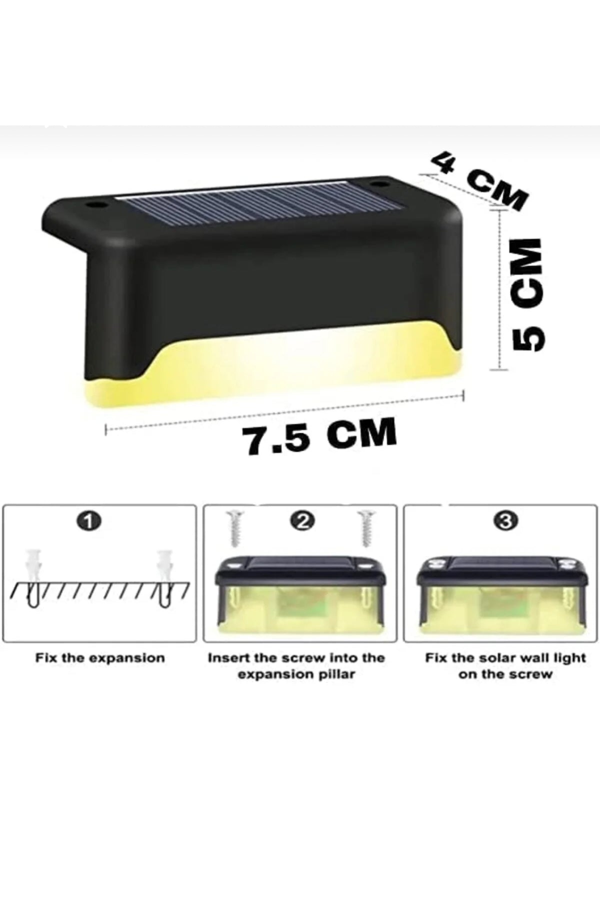 4 Adet Solar Güneş Enerjili Lamba Merdiven, Bahçe, Balkon, Veranda Dekorasyon Ve Çit Işık