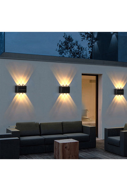 2 Adet Güneş Enerjili 10 LED Duvar Aplik Bahçe Balkon Dış Mekan Aydınlatma