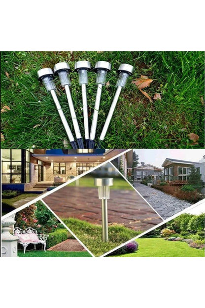 Solar Bahçe Lambası 10'lu Set – Metal Güneş Enerjili LED Dış Mekan Aydınlatma, Su Geçirmez