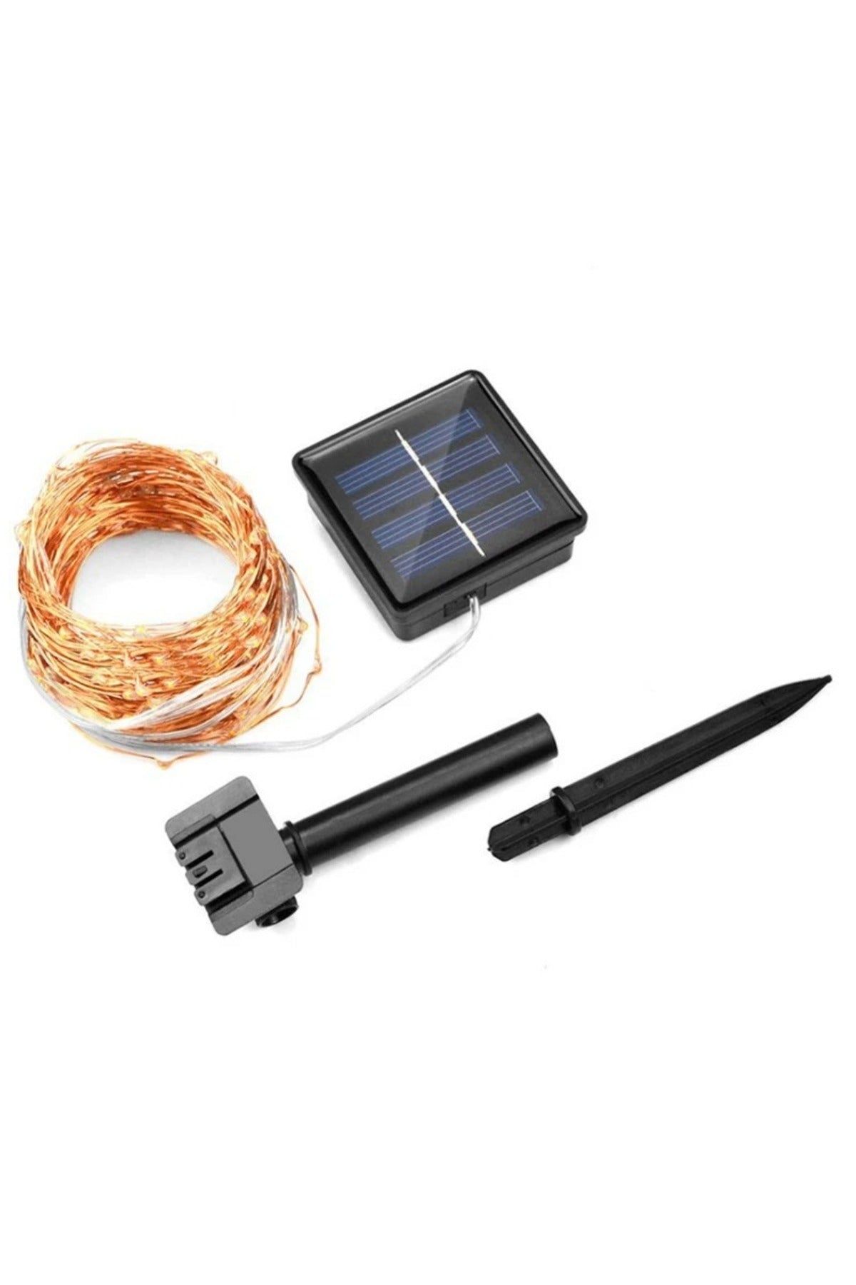 Solar 100Led Işık Ev Parti Perde Süsü Aksesuarı Noel Yılbaşı Ağacı Işığı 12m Güneş Enerjili