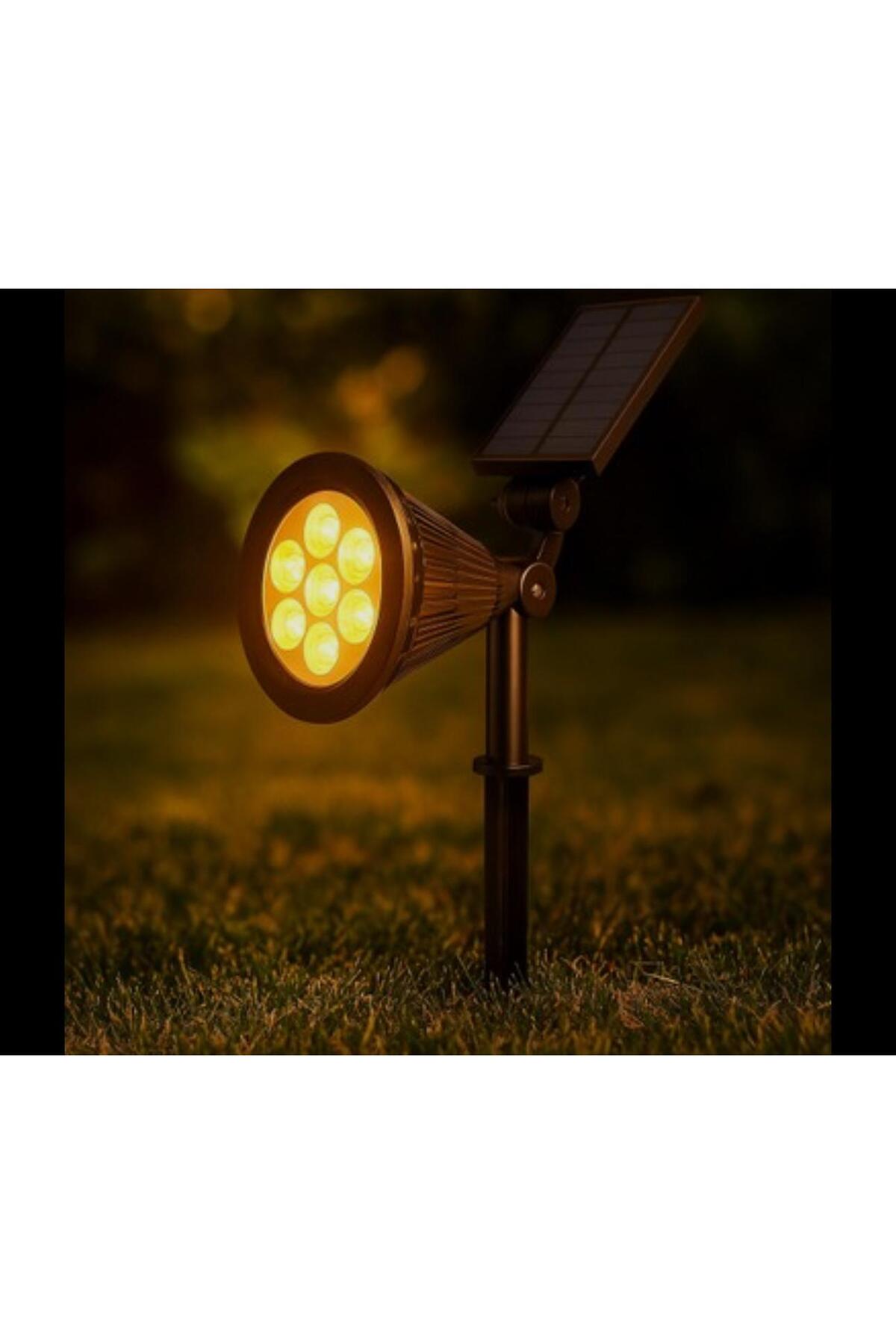 7w CT-7310 Amber Solar Bahçe Armatürü Çim Kazıklı (GÜNEŞ ENRJİ ŞARJLI)