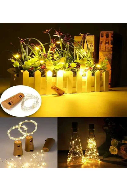 Mantar Tıpalı Şişeler Için Peri Led Işık Gün Işığı 2 Adet