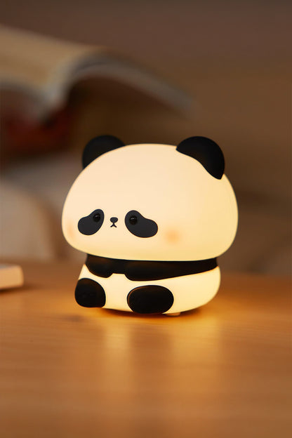 RGB Işıklı Dokunmatik Panda Gece Lambası Silikon Yumuşak Malzeme, Renk Değiştiren Çocuk Gece Lambası