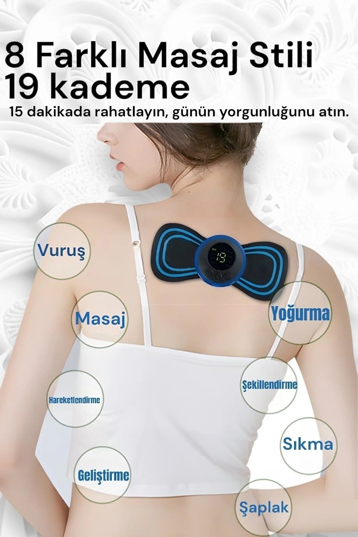 EMS Elektrikli Tüm Vücut Masaj Cihazı Şarjlı Taşınabilir 8 Modlu