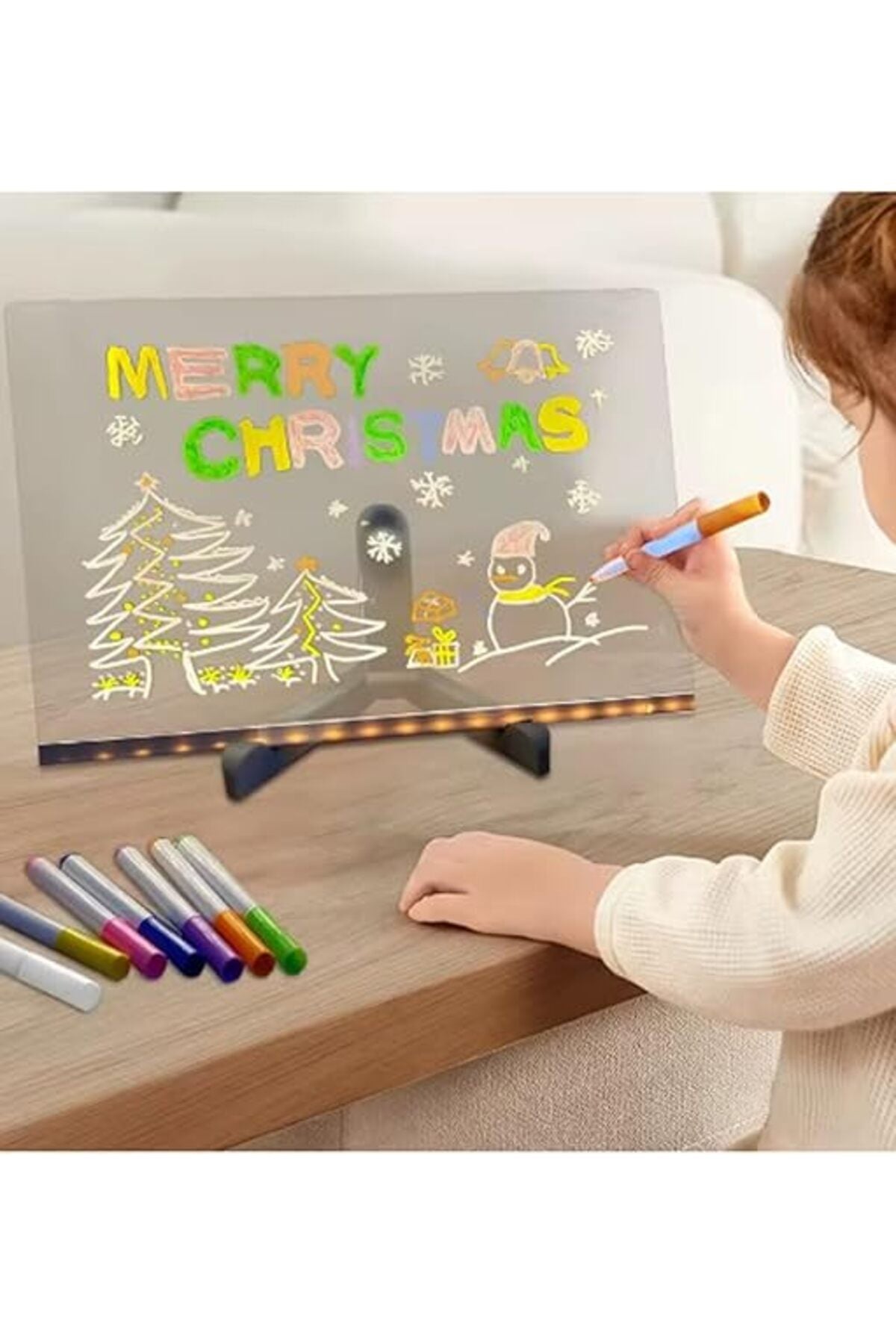 12 Inc Led Işıklı Çizim Tahtası Ayarlanabilir Stant Ve Kalemleri İle - Lisinya