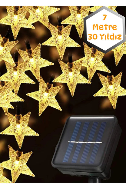 7 Metre 30 Yıldız Solar Led Işık – Güneş Enerjili Dış Mekan Dekoratif Aydınlatma