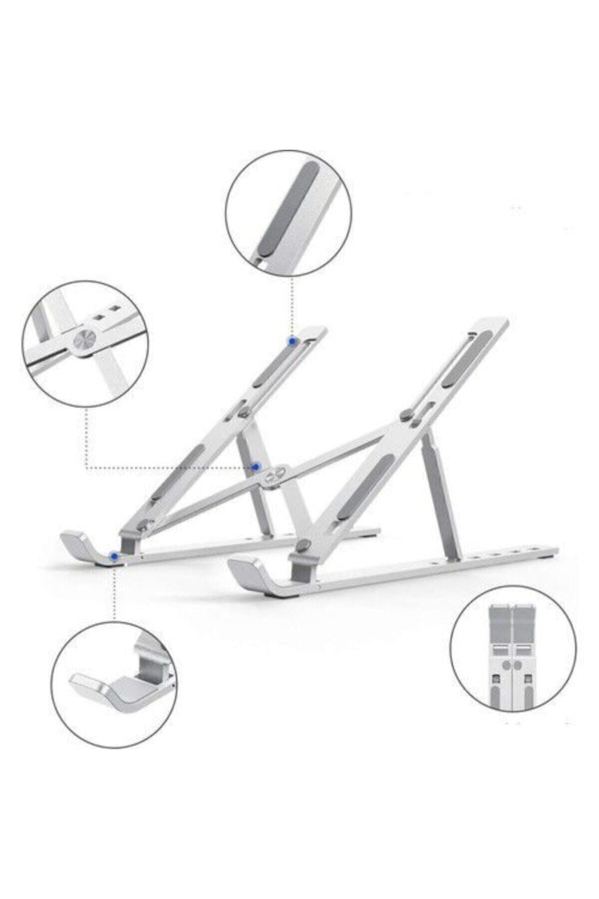 Katlanır Alüminyum Notebook Standı Ayarlı Laptop Metal Yükseltici Tutucu