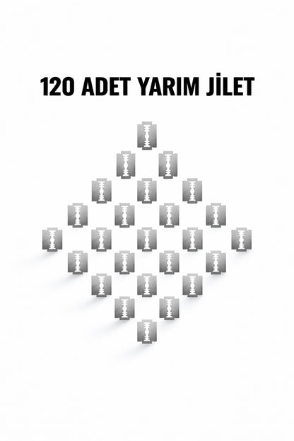 120 Adet Yarım Jilet – Paslanmaz Çelik Keskin Jilet Seti