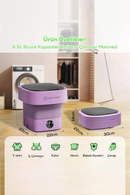 Katlanabilir Çamaşır Makinesi - Seyahat, Kamp ve Küçük Yaşam Alanları İçin İdeal