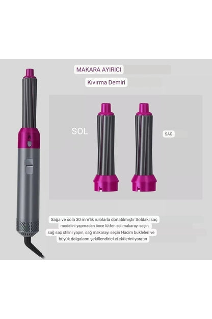 5 In 1 Profesyonel Saç Şekillendirici Fırça Taraklı Kurutma Fön Makinesi 1000 Watt