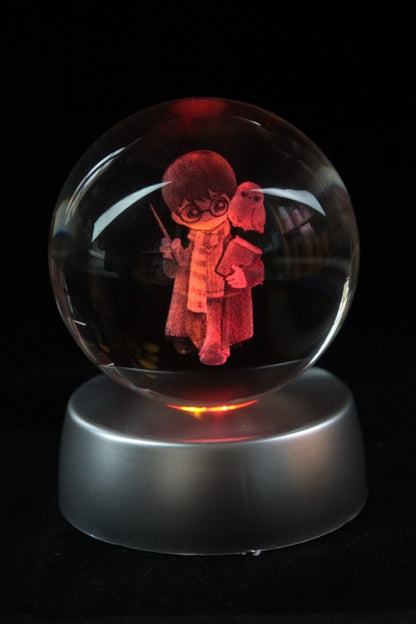 Harry Potter Cam Küre Işıklı Standlı Hediye