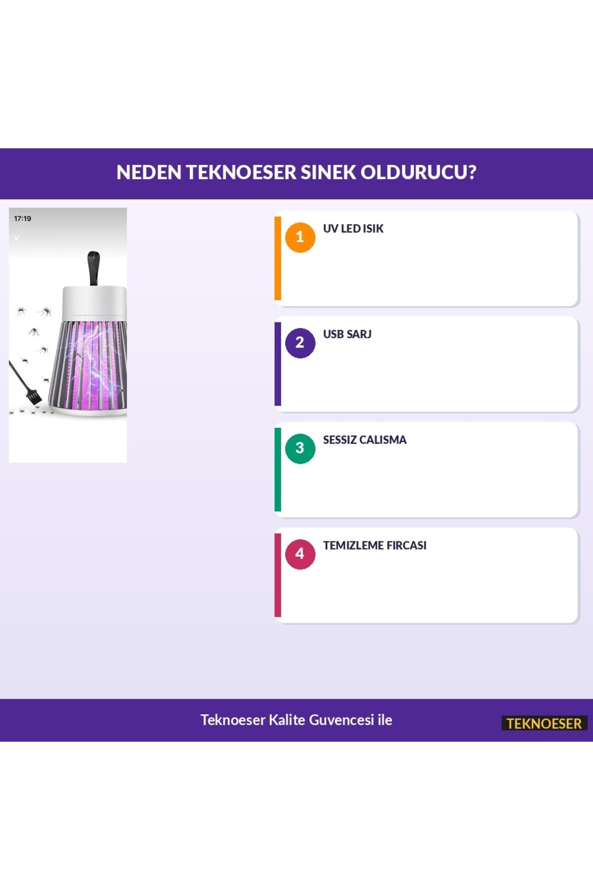 USB Sivrisinek Öldürücü Lamba – Elektrikli Böcek Kaptırıcı UV Işıklı Sinek Tuzağı Kapalı Mekan