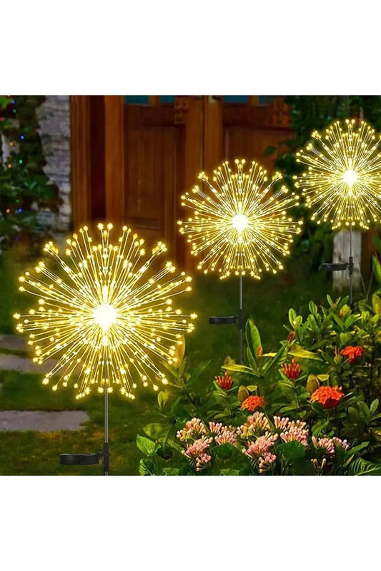 2 Adet Solar Güneş Enerjili 200 led Bahçe Aydınlatma Saksı Dekorasyon Işığı Günışığı