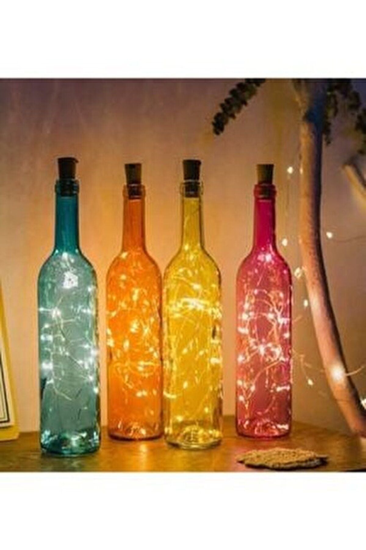 Mantar Tıpalı Peri Led 2 Metre Şişe Led Piller Dahil