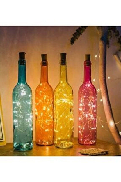 Mantar Tıpalı Peri Led 2 Metre Şişe Led Piller Dahil