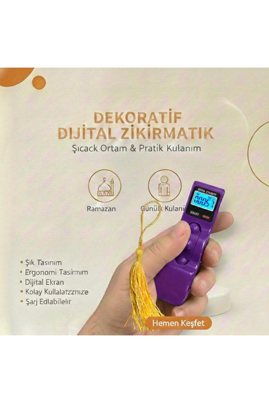 Dijital Tesbih Sayacı – LCD Ekranlı Zikir ve Dua Sayacı, Reset Tuşlu Beads Counter