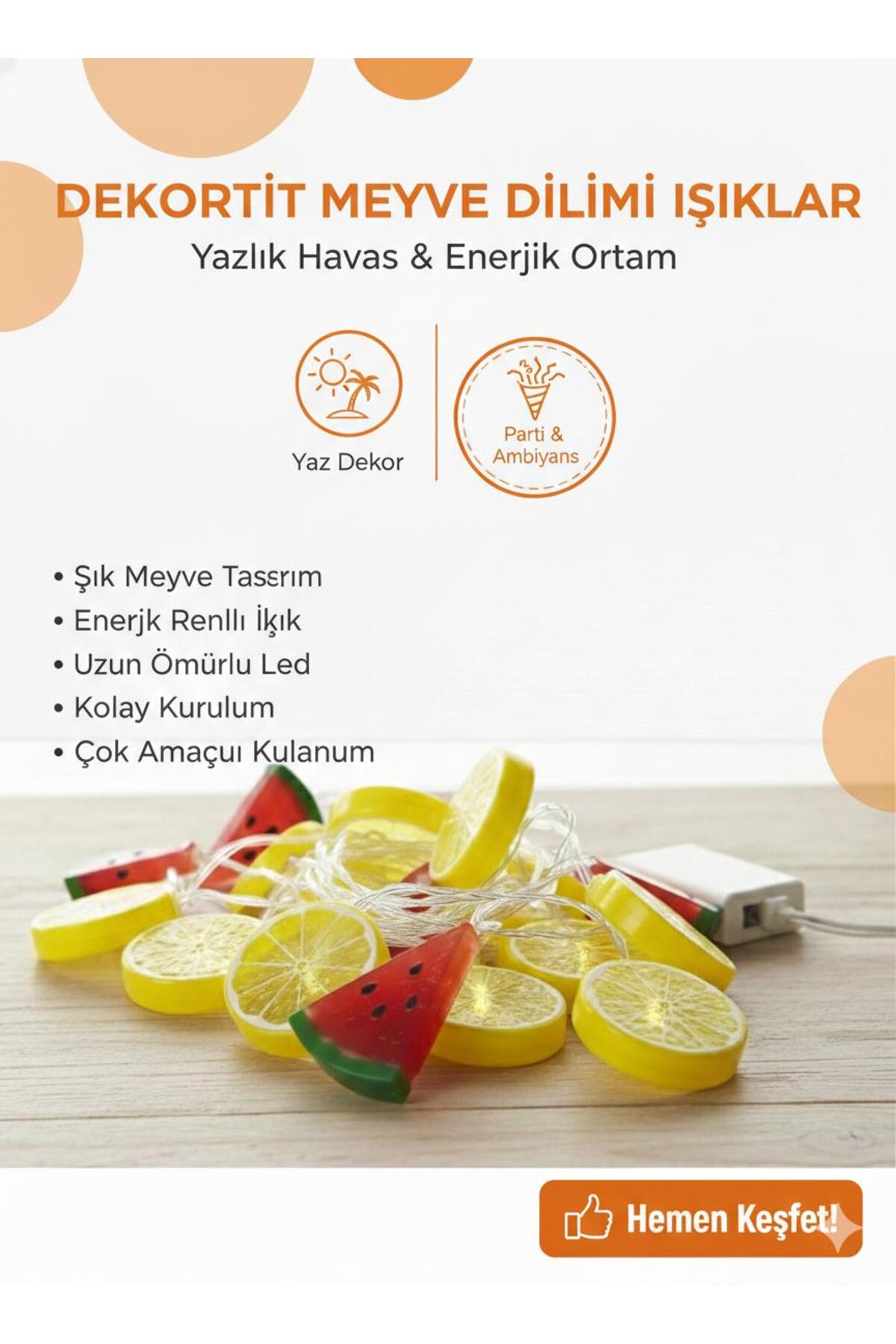 Dekoratif Meyve Dilimi LED Işıklar – Yaz Dekoru, Parti ve Ambiyans Aydınlatması