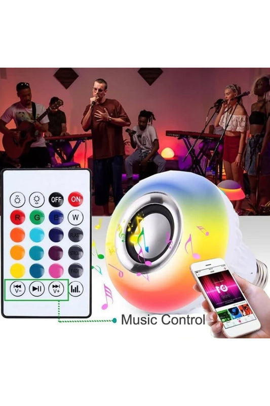 Uzaktan Kumandalı Bluetooth ve Hoparlörlü Müzik Çalabilen RGB LED Ampul 12W