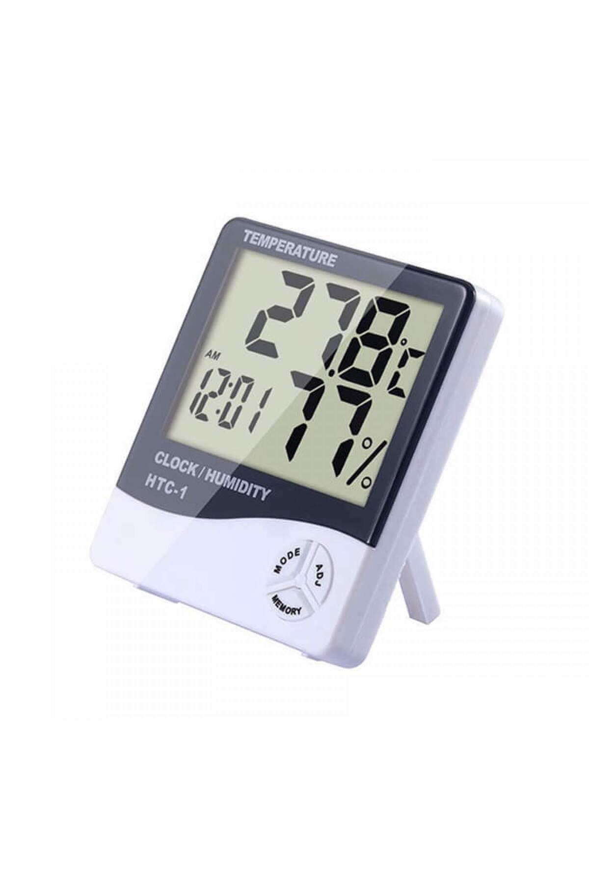 Dijital Isı ve Nem Ölçer Büyük LCD Ekranlı Termometre Higrometre Saat Alarm Takvim Oda Termometresi