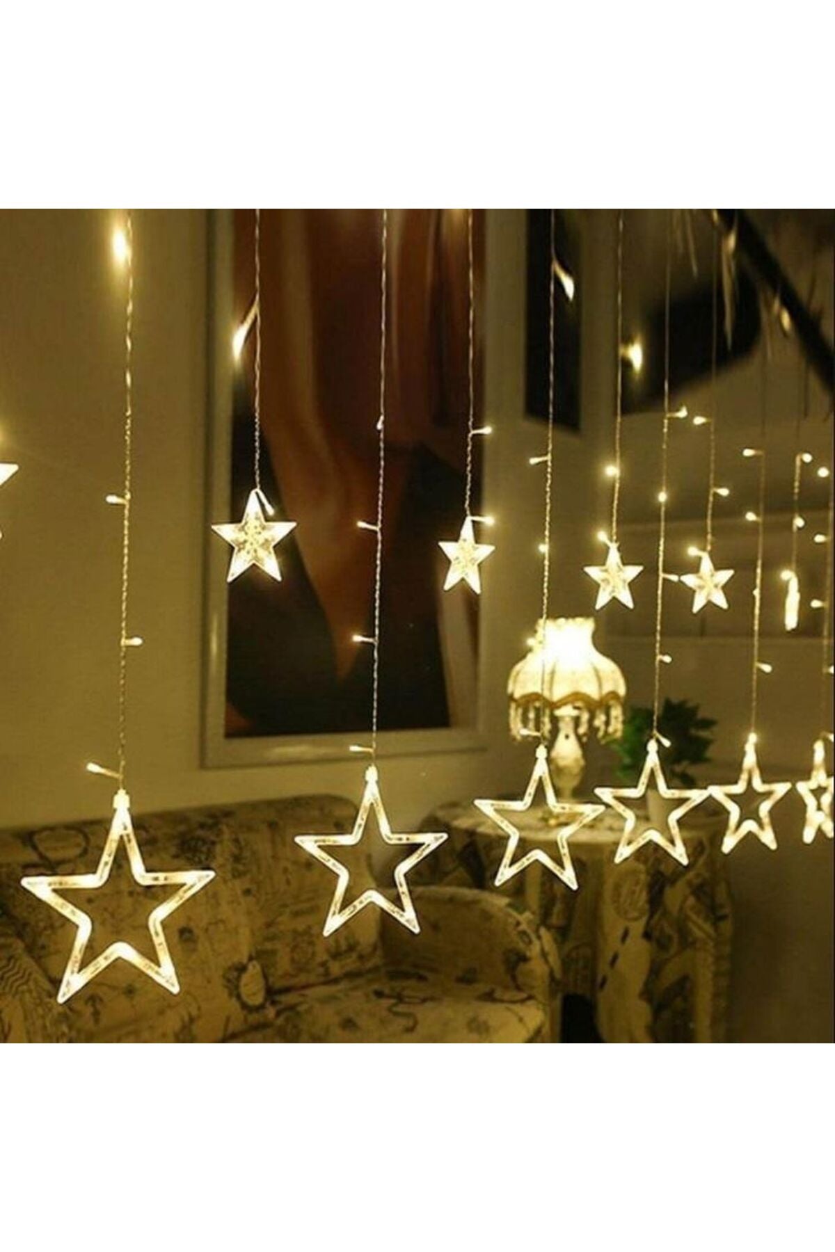 3 MT USB GİRİŞLİ 8 FONKSİYONLU 6*6 YILDIZ FİGÜRLÜ GÜN IŞIĞI PERDE 120 AMPUL LED
