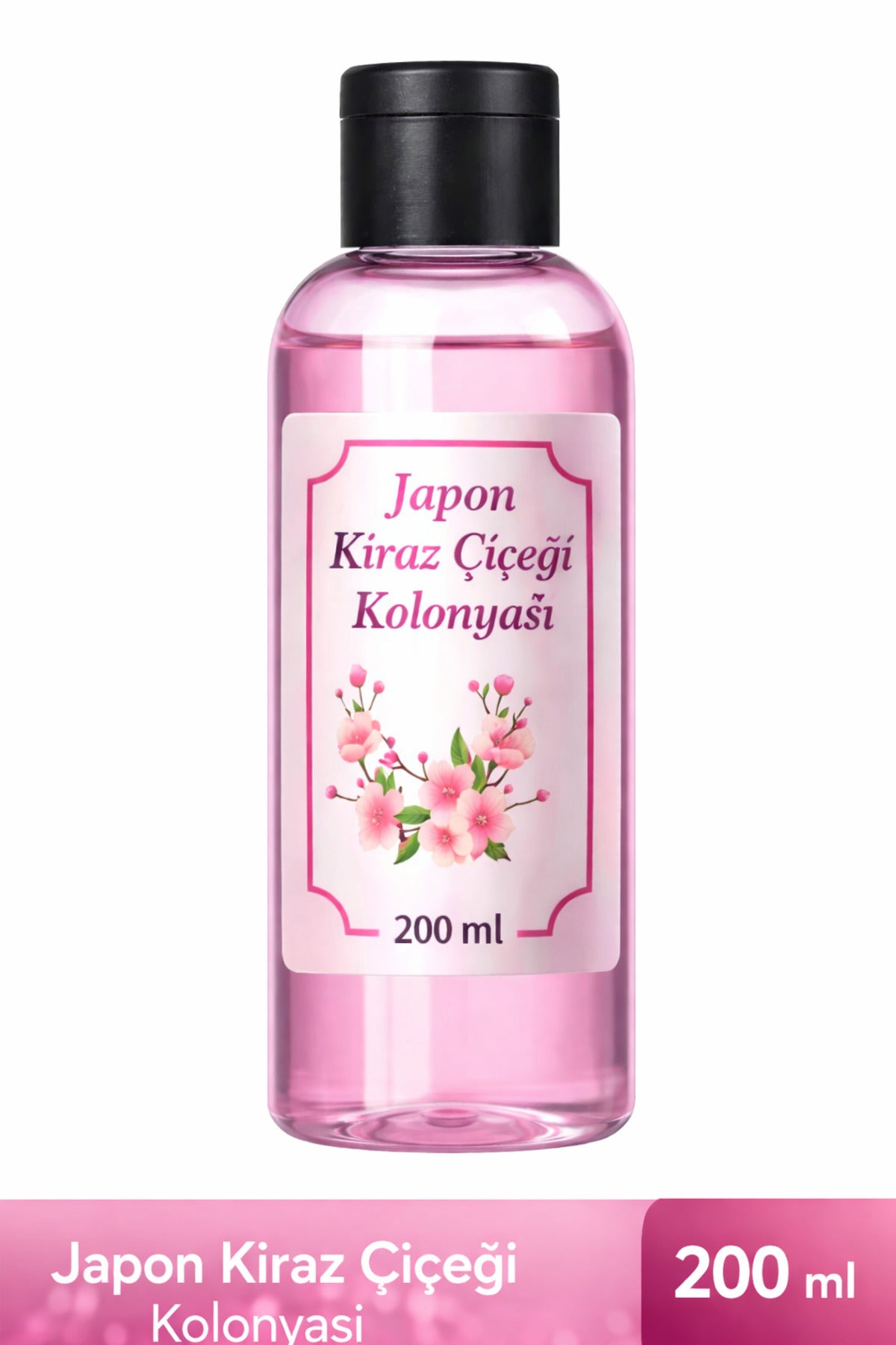 Japon Kiraz Çiçeği Kolonyası 200 ml Hijyenik Kalıcı Parfümlü Kolonya Şişe Ferahlatıcı El Kolonyası