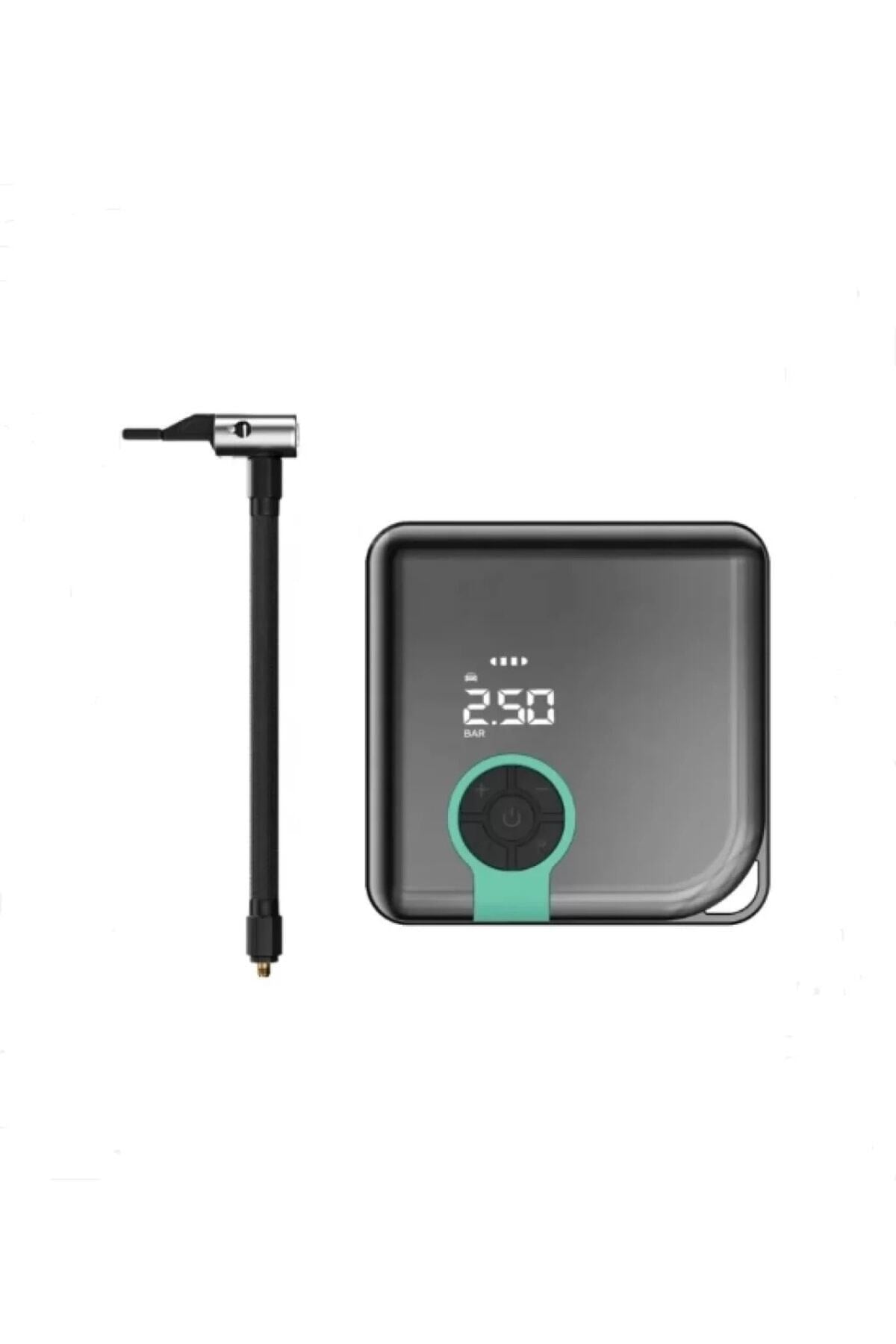 Hava Pompası Taşınabilir Havakompresörü Lastik Basınç Göstergeli 4000mah Powerbank Şarjlı Araba Oto