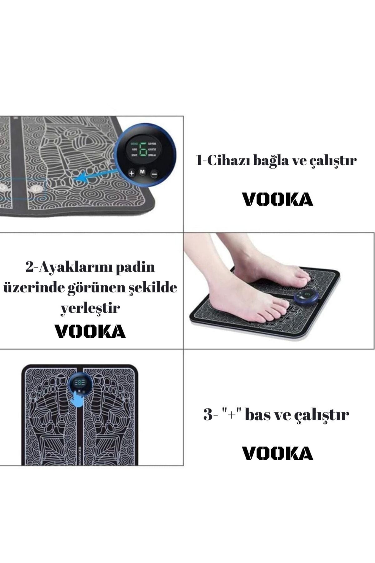 Vilya Elektrikli Ayak Stimülasyon Masaj Pedi Katlanır Taşınabilir Otomatik Masaj Aleti