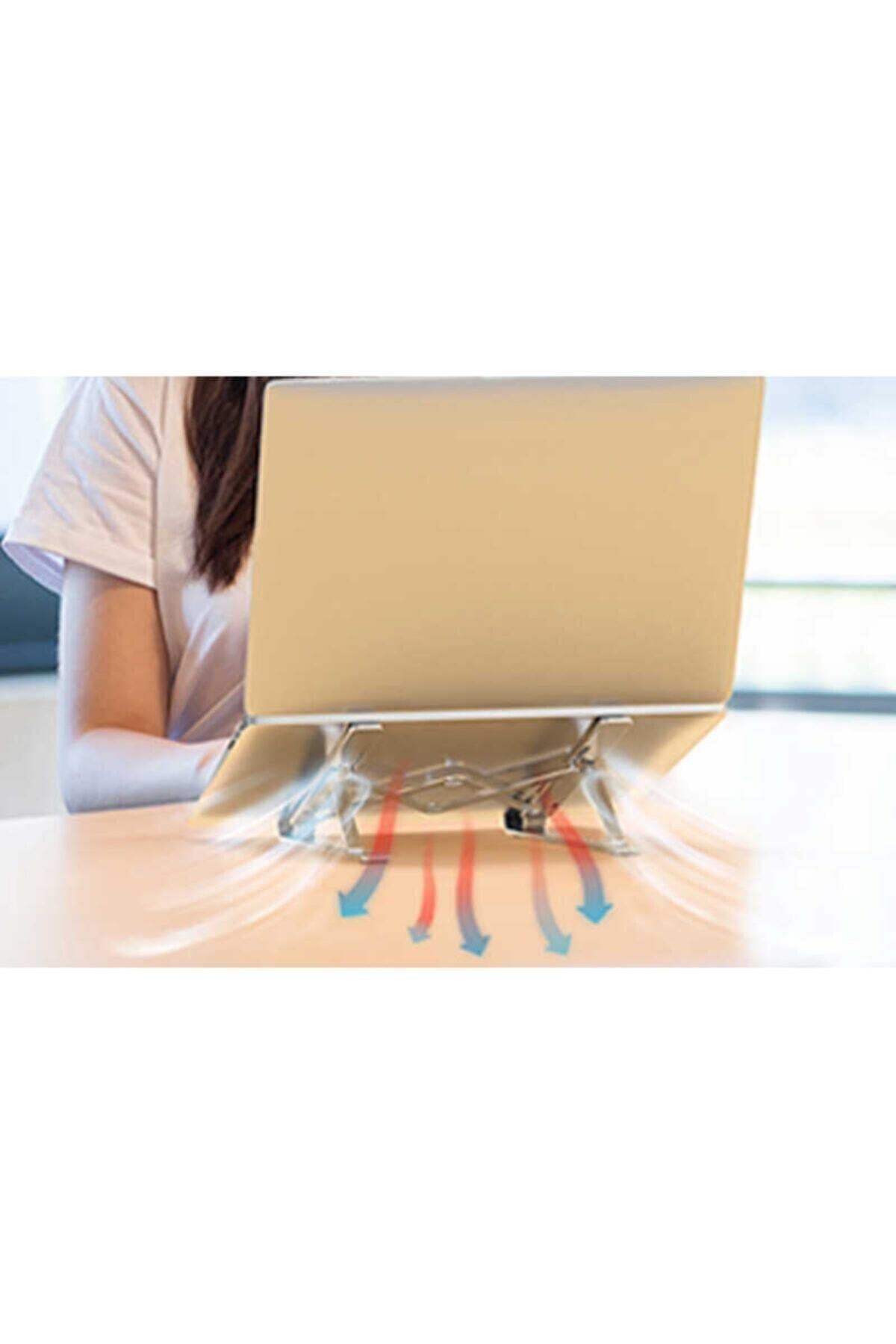 Metalik Ms-te121 Laptop Standı 7 Kademeli Notebook Standı Tutacağı
