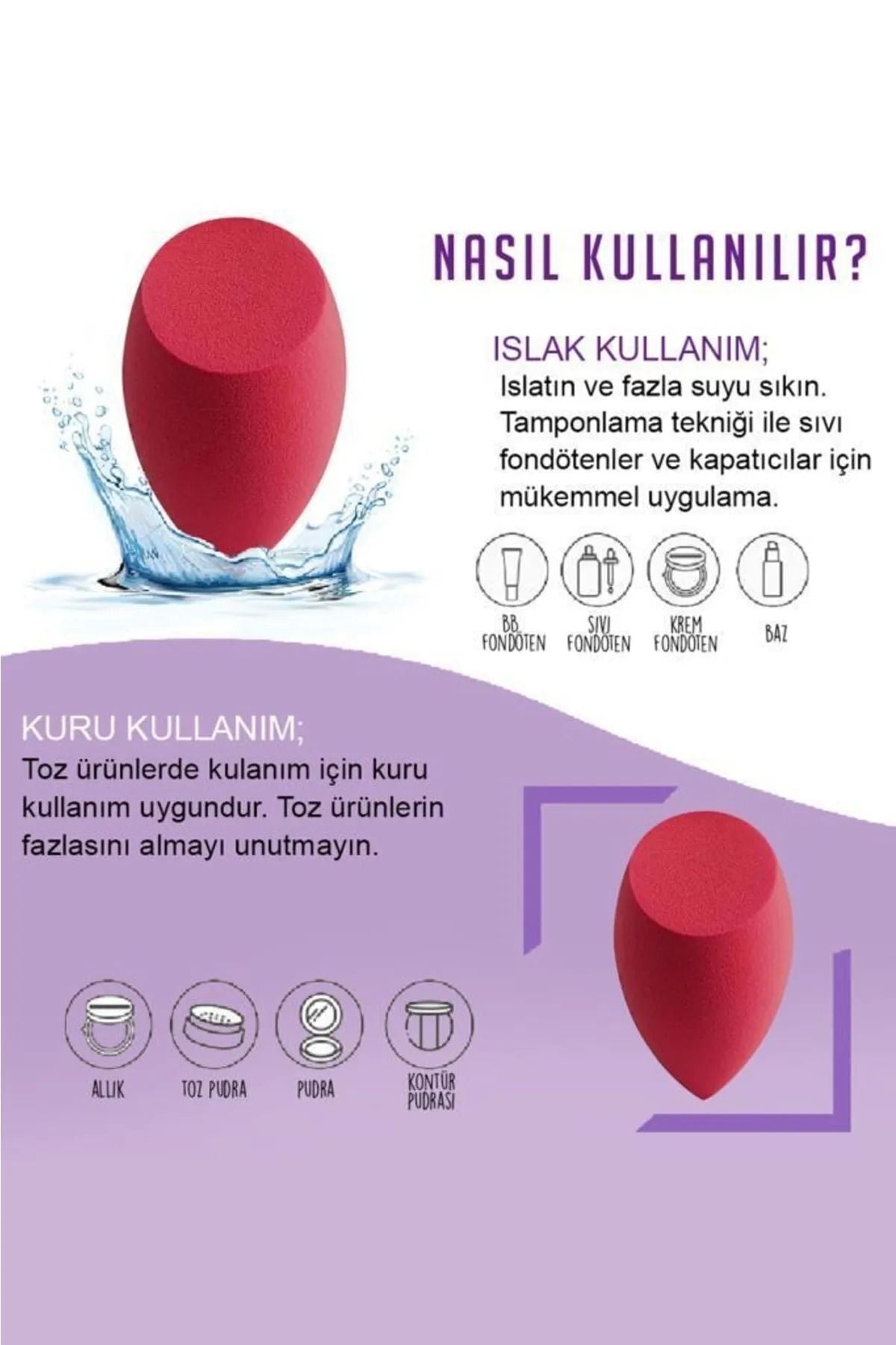 Armut Sünger Seti 4'lü Kutulu Makyaj Süngeri A Kalite