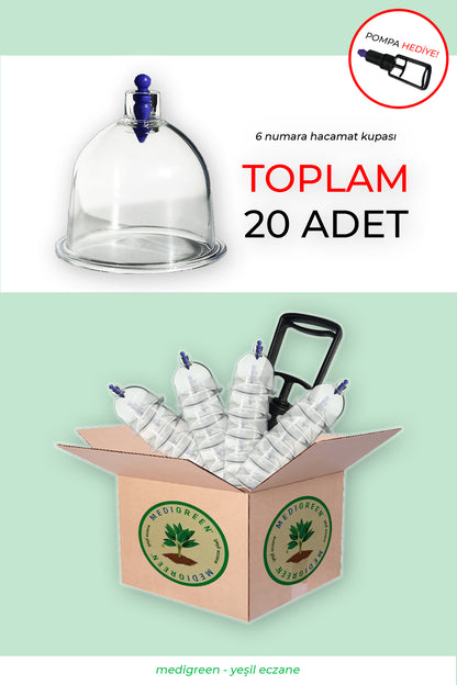 21 Parça Canlandırıcı, Selülit Ve Çatlak Giderici 6 Numara Hacamat Kupası & Masaj Seti