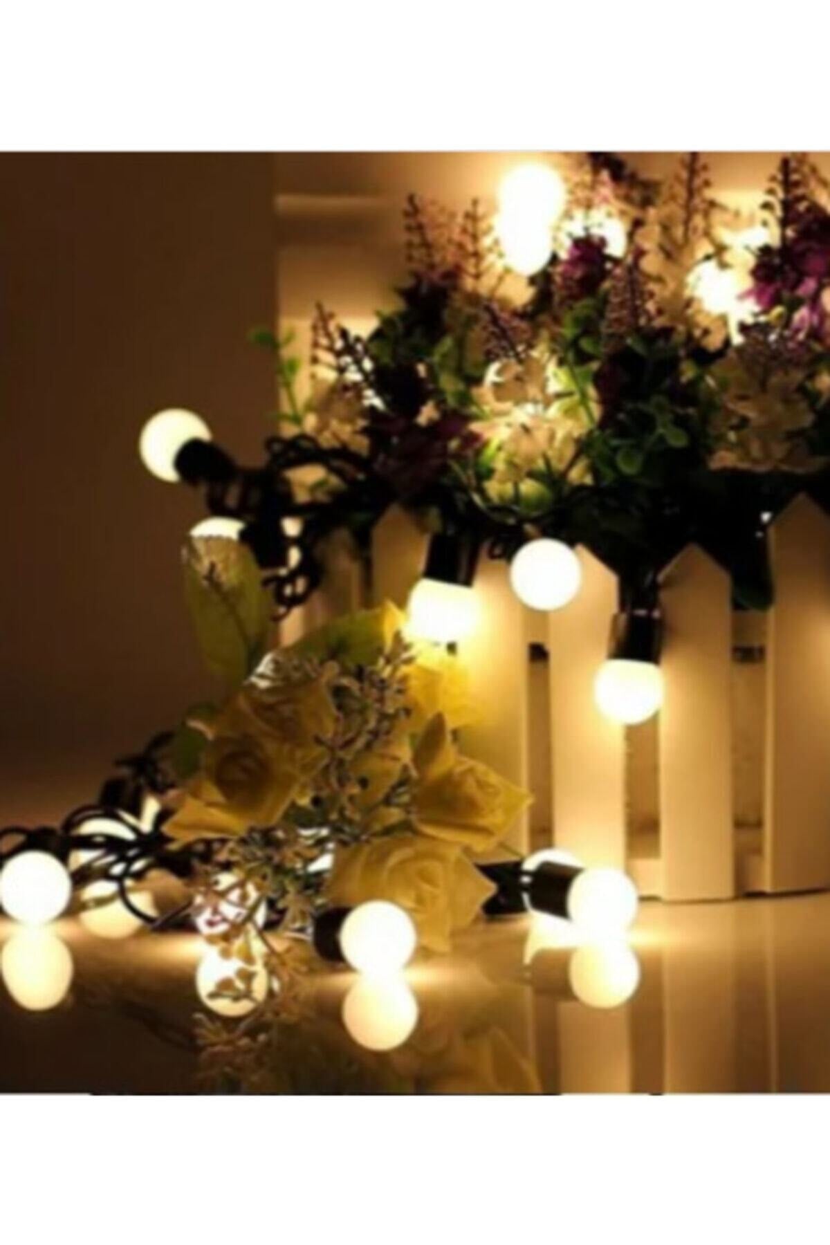 Led Dekoratif Günışığı Led Toplar Siyah Kablolu 5 Metre