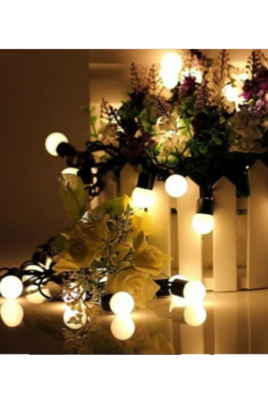 Led Dekoratif Günışığı Led Toplar Siyah Kablolu 5 Metre