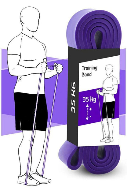 35 KG Pilates Direnç Bandı Mor - Ağır Sert Egzersiz Ve Spor Lastiği Fitnes Bandı
