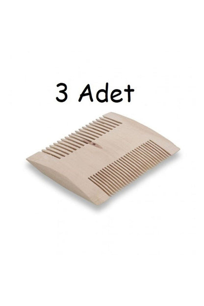 3 Lü Doğal Ahşap Şimşir Tarak